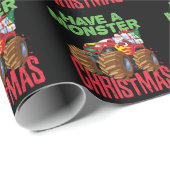 Weihnachtsfahrer Monster LKW feiern Weihnachten Geschenkpapier (Rolleneckpunkt)