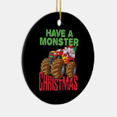 Weihnachtsfahrer Monster LKW feiern Weihnachten Keramik Ornament (Rechts)