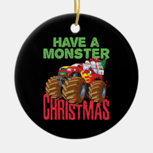Weihnachtsfahrer Monster LKW feiern Weihnachten Keramik Ornament
