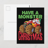 Weihnachtsfahrer Monster LKW feiern Weihnachten Postkarte (Vorne/Hinten)