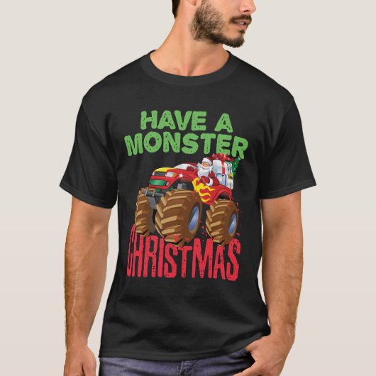 Weihnachtsfahrer Monster LKW feiern Weihnachten T-Shirt (Vorderseite)