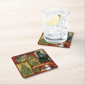 Weihnachtsfahrer Rechteckiger Pappuntersetzer (Vor Ort)