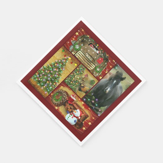 Weihnachtsfahrer Serviette (Ecke)