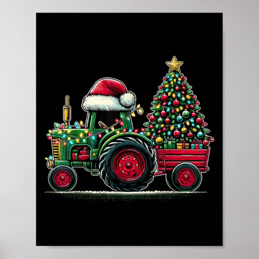 Weihnachtsfahrer Weihnachtsbaum Poster (Vorne)