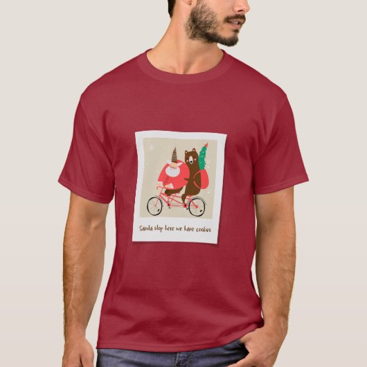 Weihnachtsfahrrad-Bär T-Shirt (Vorderseite)