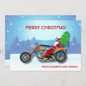 Weihnachtsfahrrad Chopper mit Red Hat Feiertagskarte (Vorne/Hinten)