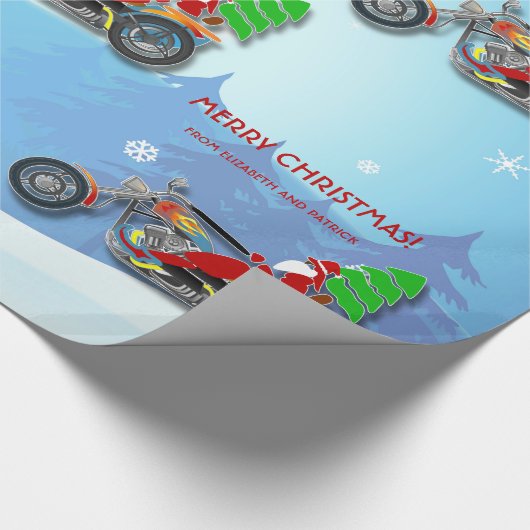 Weihnachtsfahrrad Chopper mit Red Hat Geschenkpapier (Ecke)