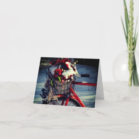 Weihnachtsfahrrad Feiertagskarte (Vorderseite)