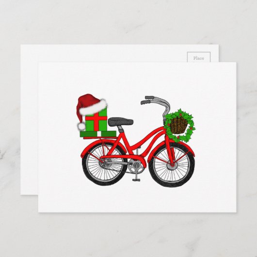 Weihnachtsfahrrad Feiertagspostkarte (Vorne/Hinten)