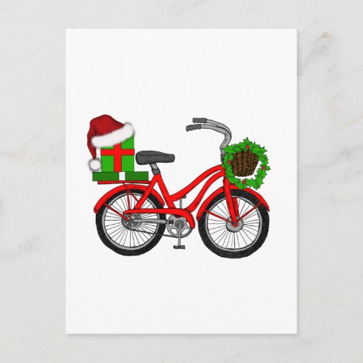Weihnachtsfahrrad Feiertagspostkarte (Vorderseite)