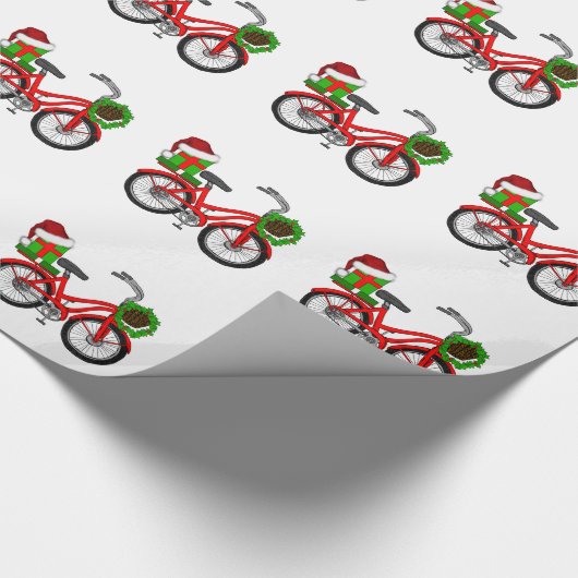 Weihnachtsfahrrad Geschenkpapier (Ecke)