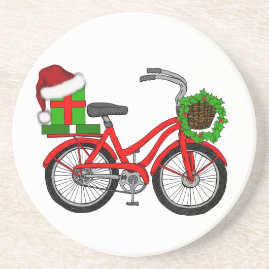 Weihnachtsfahrrad Getränkeuntersetzer (Vorne)