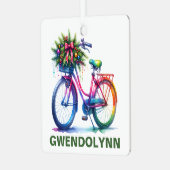 Weihnachtsfahrrad Lover Individuelle Name Ornament Aus Metall (Vorderseite links)