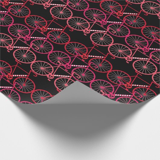 Weihnachtsfahrräder mit Candy Cane Stripes Geschenkpapier (Ecke)