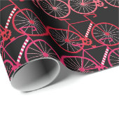 Weihnachtsfahrräder mit Candy Cane Stripes Geschenkpapier (Rolleneckpunkt)