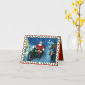 Weihnachtsfahrten mit einer Motorrad-Weihnachtskar Karte (Gelbe Blume)