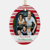 Weihnachtsfamilie 2 Foto Custom Keramik Ornament (Rechts)