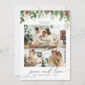 Weihnachtsfamilie 3Collage Foto Frame Holiday Card Einladung (Vorderseite)