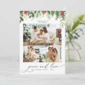 Weihnachtsfamilie 3Collage Foto Frame Holiday Card Einladung (Stehend Vorderseite)