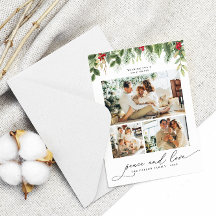 Weihnachtsfamilie 3Collage Foto Frame Holiday Card