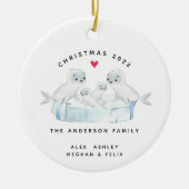 Weihnachtsfamilie aus vier Keramiken Ornament (Vorne)