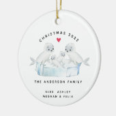 Weihnachtsfamilie aus vier Keramiken Ornament (Links)