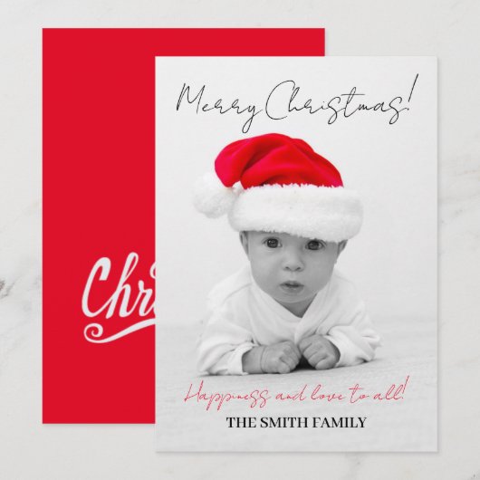 Weihnachtsfamilie, Baby Weihnachtskarte Feiertagskarte (Vorne/Hinten)