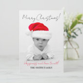 Weihnachtsfamilie, Baby Weihnachtskarte Feiertagskarte (Stehend Vorderseite)