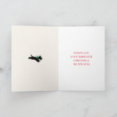 Weihnachtsfamilie Custom Foto Rustikales Rot geflo Karte (Innenseite)