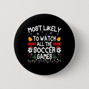 Weihnachtsfamilie, die wahrscheinlich alle Fußball Button