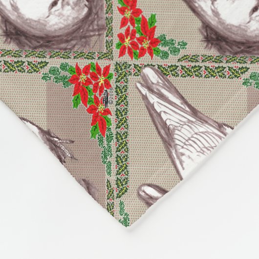 Weihnachtsfamilie Fleecedecke (Ecke)