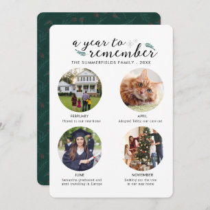 Weihnachtsfamilie Foto Collage Jahr in Bildern Feiertagskarte