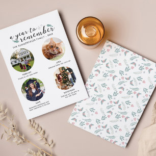 Weihnachtsfamilie Foto Collage Jahr in Bildern Mitteilungskarte