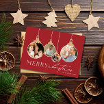 Weihnachtsfamilie Foto Collage Ornament Urlaub<br><div class="desc">Erleben Sie die Faszination der Weihnachtszeit mit unserer Weihnachts-Fotocollage-Ornament-Holiday-Grußkarte,  die vier Ihrer hochgeschätzten Fotos umfasst. Feiern Sie die Freude der Familie diesen Urlaub und verteilen Sie Wärme und Liebe an alle,  die Ihre Grußkarte erhalten.</div>