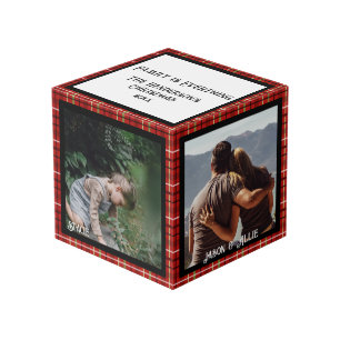 Weihnachtsfamilie Foto Cube 4 Fotos, Kariert Würfel