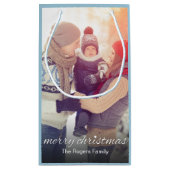 Weihnachtsfamilie Foto Einfach Personalisiert Kleine Geschenktüte (Rückseite)