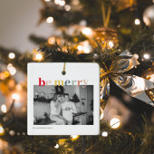 Weihnachtsfamilie Foto | Farblich fröhlich sein Keramikornament