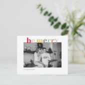 Weihnachtsfamilie Foto | Farblich fröhlich sein Postkarte (Stehend Vorderseite)