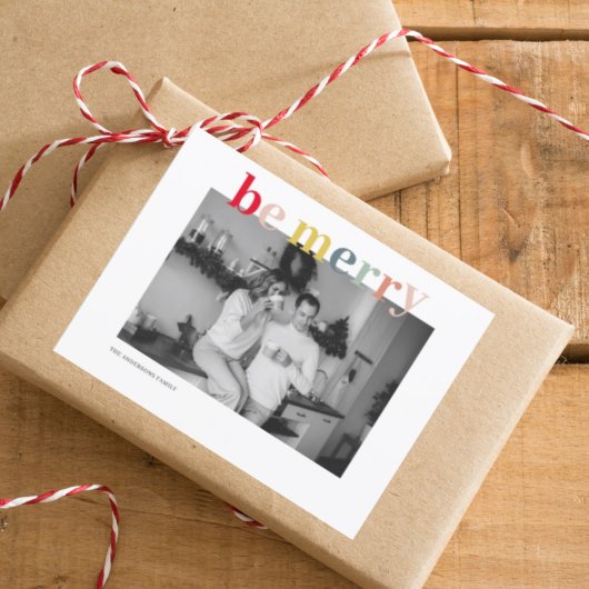 Weihnachtsfamilie Foto | Farblich fröhlich sein Postkarte