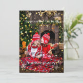 Weihnachtsfamilie Foto Feiertagskarte (Stehend Vorderseite)