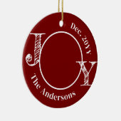 Weihnachtsfamilie Foto Freude Moderne Minimalistis Keramik Ornament (Rechts)