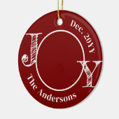 Weihnachtsfamilie Foto Freude Moderne Minimalistis Keramik Ornament (Links)