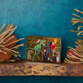 Weihnachtsfamilie Foto Funny Velociraptor Dinosaur Fotoplatte (Seite)