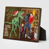 Weihnachtsfamilie Foto Funny Velociraptor Dinosaur Fotoplatte (Seite)