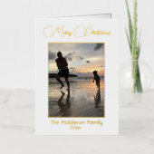 Weihnachtsfamilie Foto Gold Elegant Merry (Vorderseite)