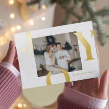 Weihnachtsfamilie Foto | Gold Joy Postcard