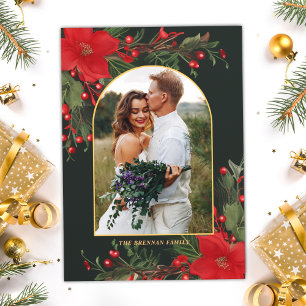 Weihnachtsfamilie Foto Grüne botanische Vegetation Feiertagskarte