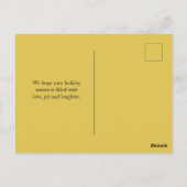 Weihnachtsfamilie Foto | Happy Holidays Gelb Postkarte (Rückseite)