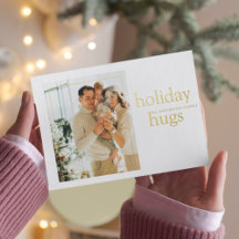 Weihnachtsfamilie Foto | Holiday Hugs Postkarte