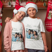 Weihnachtsfamilie Foto Junge mit weißem Kegel T-Shirt